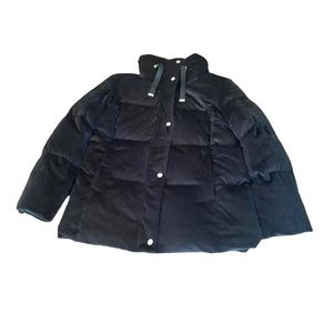 Cole Haan Black Velvet Down Coat